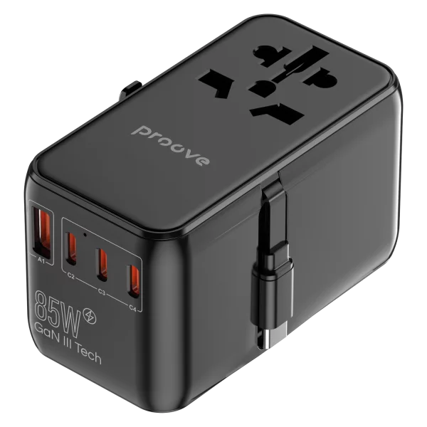 Proove Trip 85W Universal Travel Adapter Black