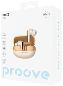 Proove Blitz TWS with ANC Beige retail packaging