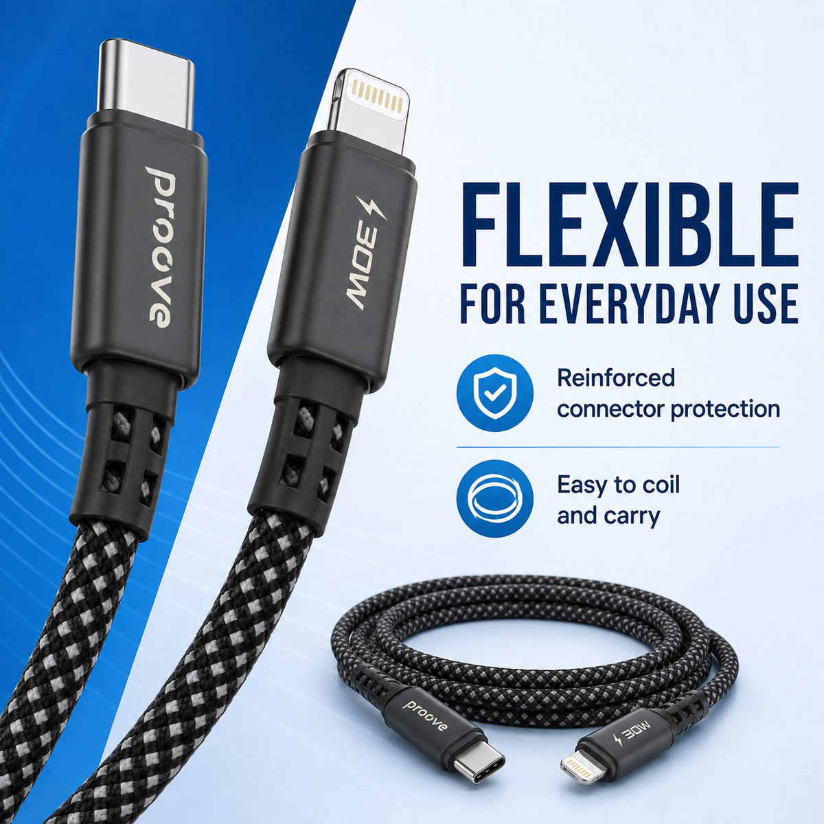 Proove Eternal cable flexibility and connector protection