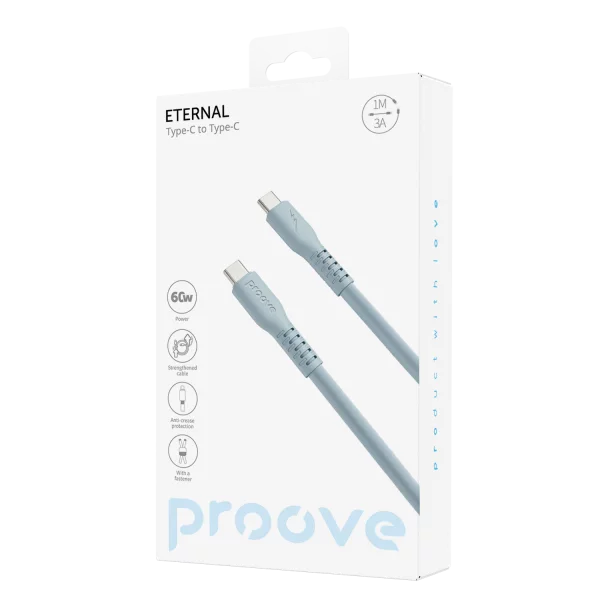 Proove Eternal USB-C cable Light Blue retail packaging