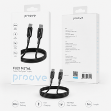 Proove Flex Metal 60W 1m Type-C to Type-C cable packaging front and back