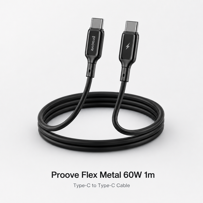 Proove Flex Metal 60W 1m Type-C to Type-C cable main product image