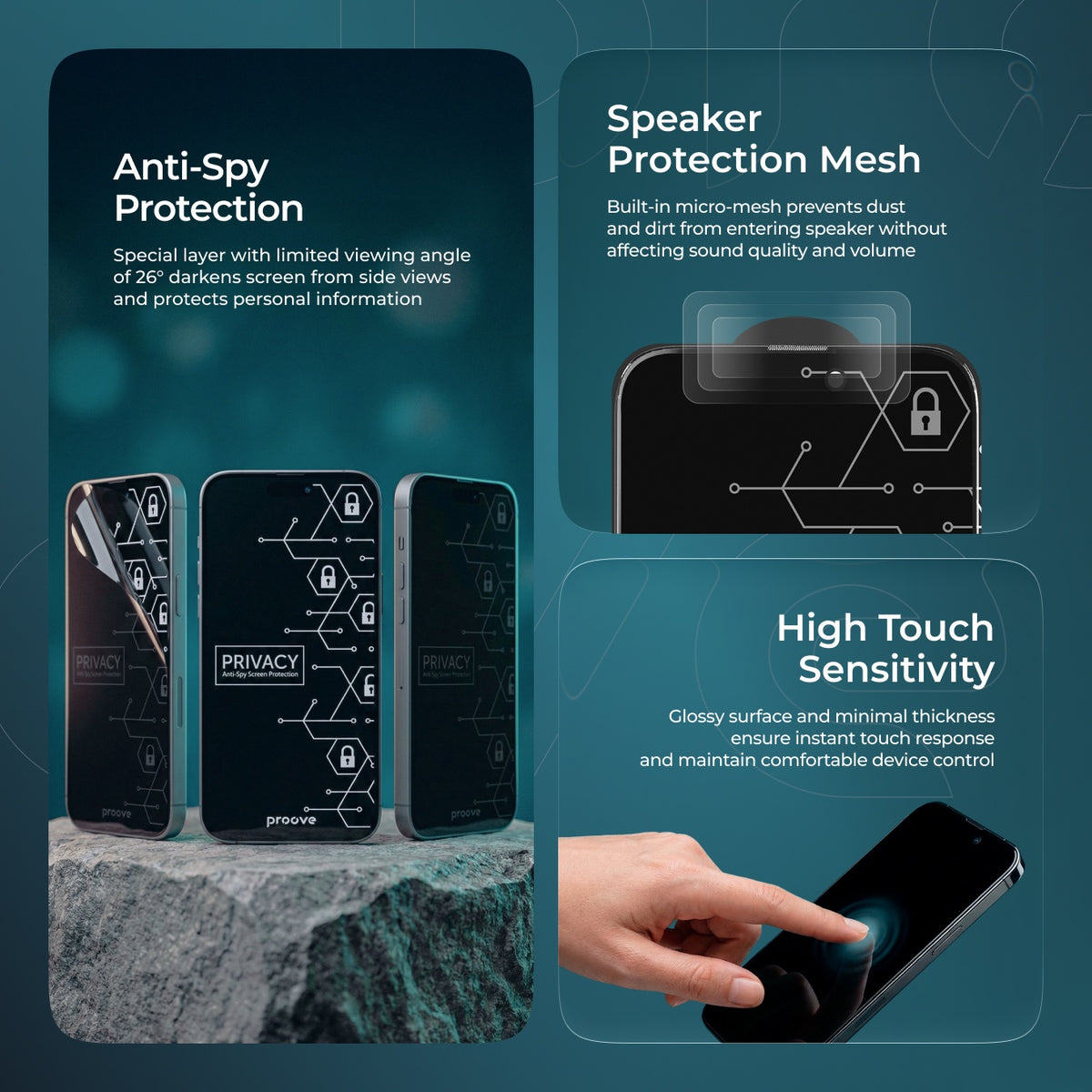 Proove Privacy Protective Glass Screen Protector