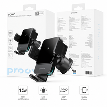 Proove Sonic 15W wireless charging car holder packaging and product image