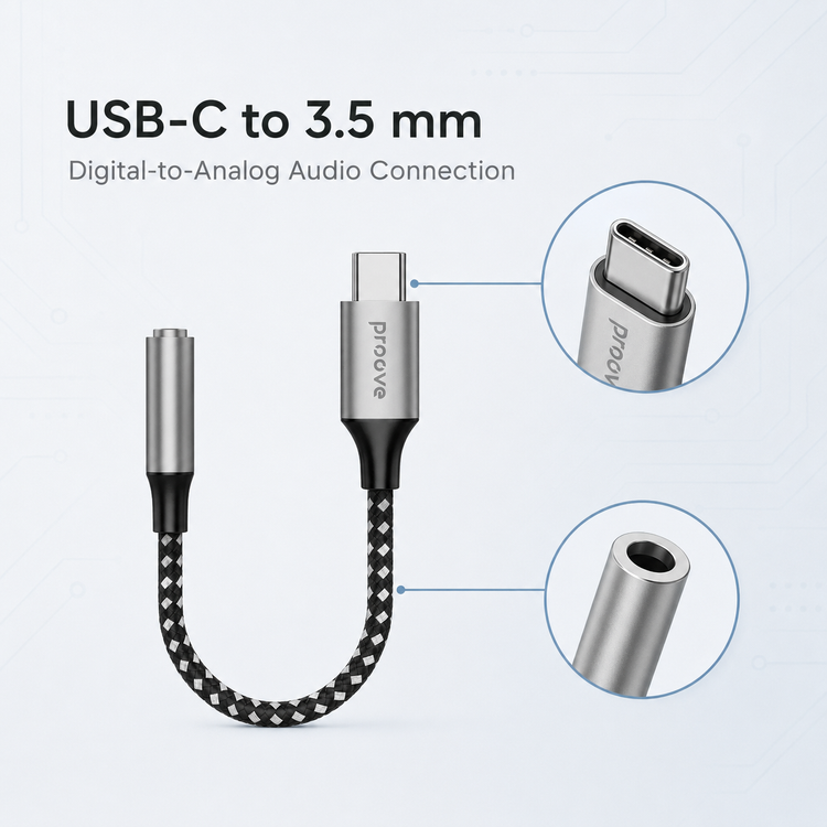 Proove SoundMesh USB-C and 3.5mm connector details