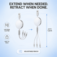 Proove Triple Sync retractable cable adjustable reach up to 1.2m infographic
