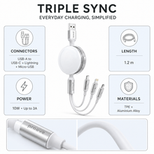 Proove Triple Sync cable specifications connectors power length and materials