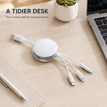 Proove Triple Sync retractable cable tidy desk lifestyle image