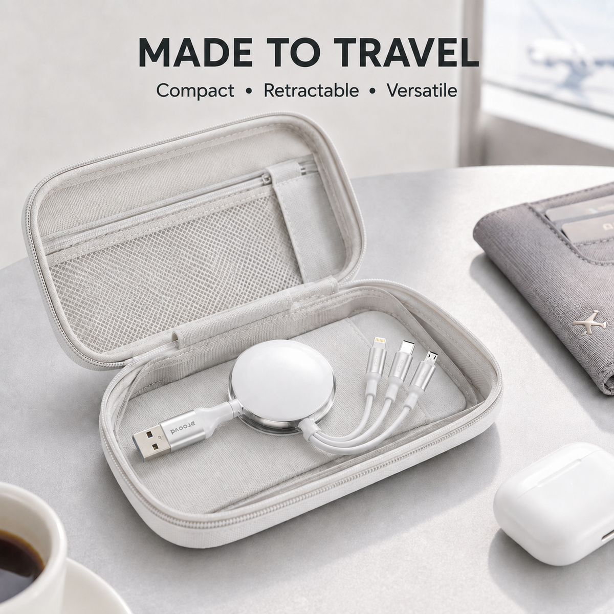 Proove Triple Sync compact retractable cable travel lifestyle image