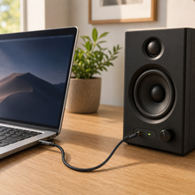 Proove Weft AUX cable connecting laptop to speaker